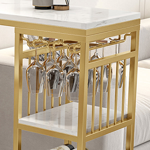 Faux Marble Bistro Set Glam Style 1/3 Pieces Bar Height Pub Set for Indoor