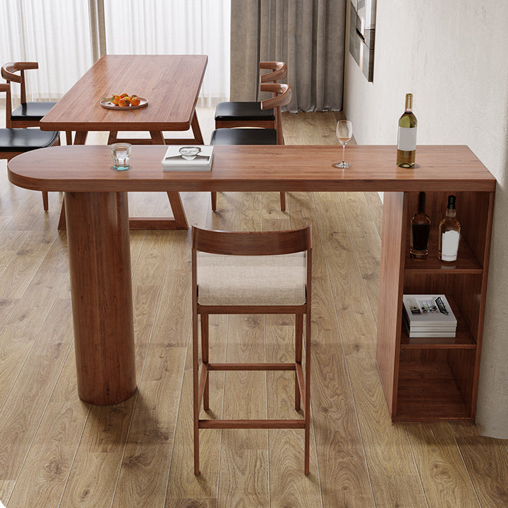 Industrial 1/2 Pieces Bar Table Set Pine Wood Counter Table with High Stools