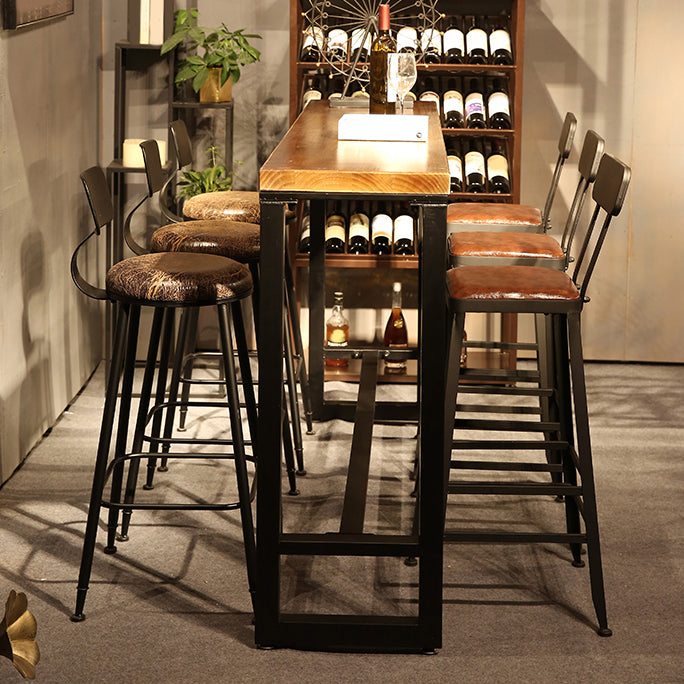 Industrial Style Bar Set 1/2/3/4/7 Pieces Solid Wood Pub Dining Set for Indoor