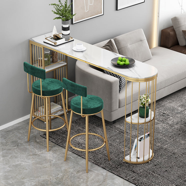 Industrial 1/2/3 Pieces Bar Table Set Stone Counter Table with High Stools