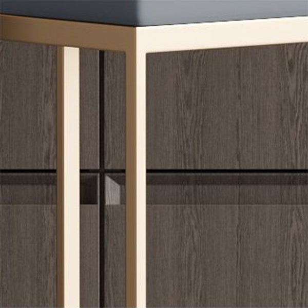 Glam Sintered Stone 1/2/5 Pieces Bar Table Set Rectangle Bar Table with Metal Legs