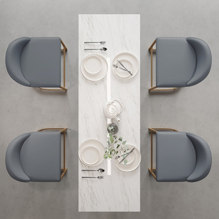 Glam Sintered Stone 1/2/5 Pieces Bar Table Set Rectangle Bar Table with Metal Legs