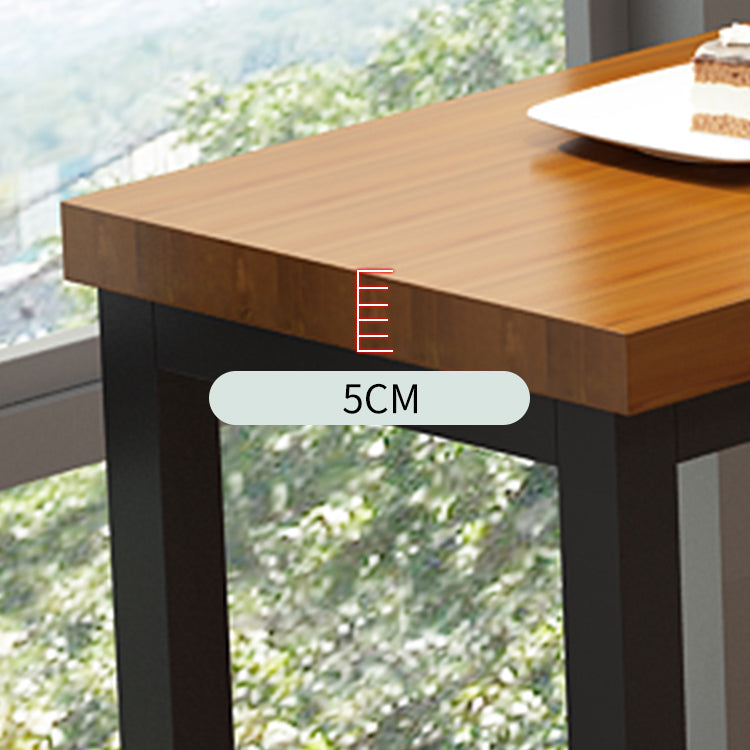 Industrial Wooden 1/2/5 Pieces Bar Table Set Rectangle Bar Table with Metal Legs