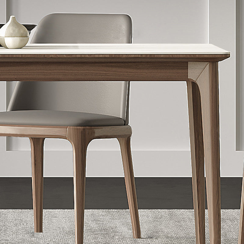 Contemporary Style 1/2/3/4 Pieces Dining Chairs Set Stone Rectangle Furniture in White