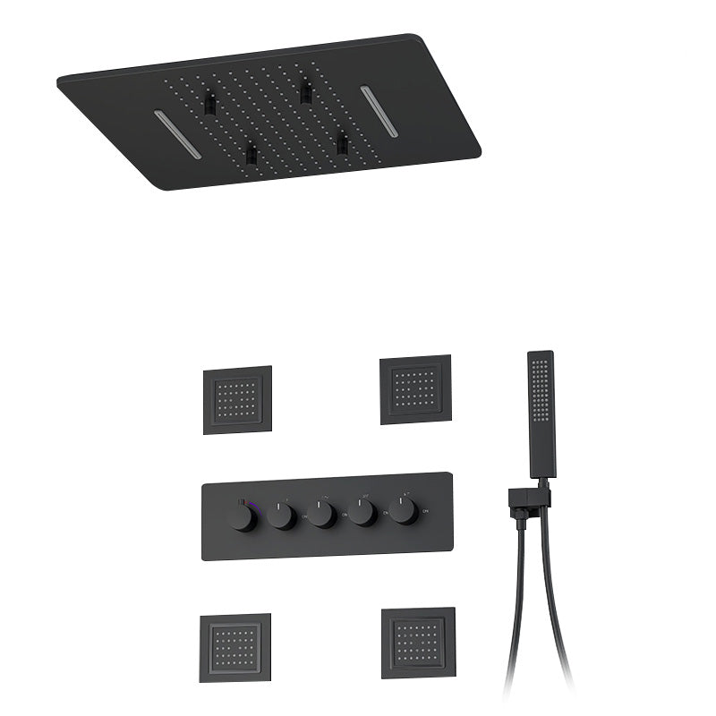 All-copper Concealed Shower Set In-wall Bathroom Minimalist Waterfall Shower