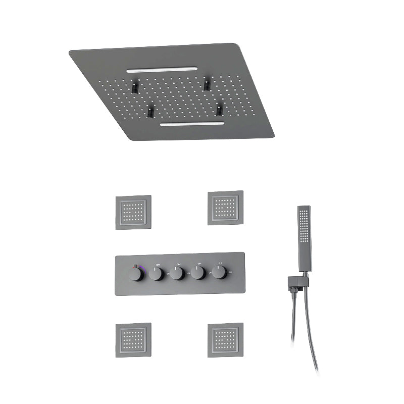 All-copper Concealed Shower Set In-wall Bathroom Minimalist Waterfall Shower