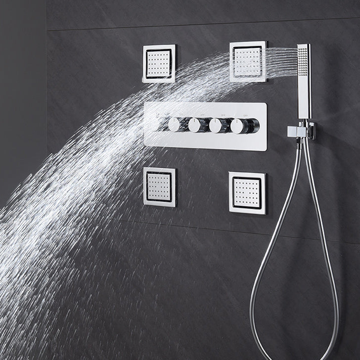 All-copper Concealed Shower Set In-wall Bathroom Minimalist Waterfall Shower