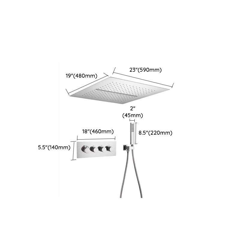 All-copper Concealed Shower Set In-wall Bathroom Minimalist Waterfall Shower