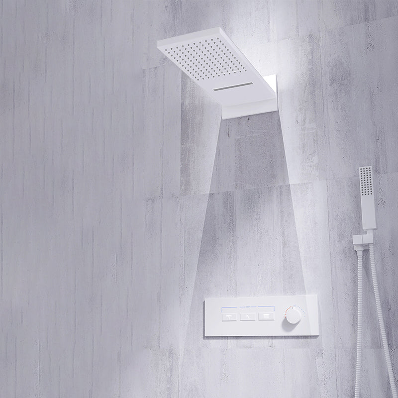 Minimalist Concealed Shower Set Recessed Push Button Wall Diverter