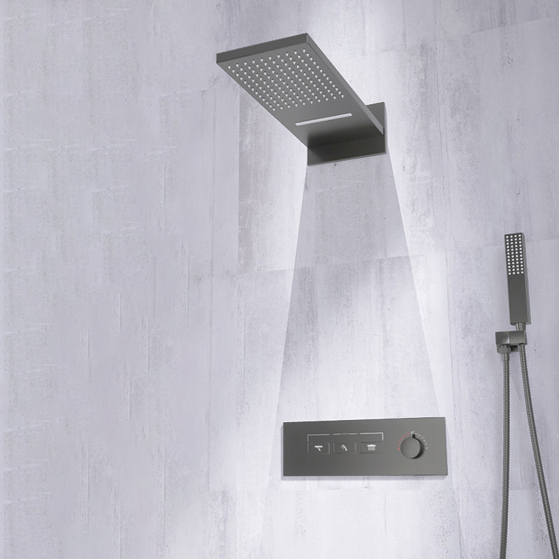 Minimalist Concealed Shower Set Recessed Push Button Wall Diverter