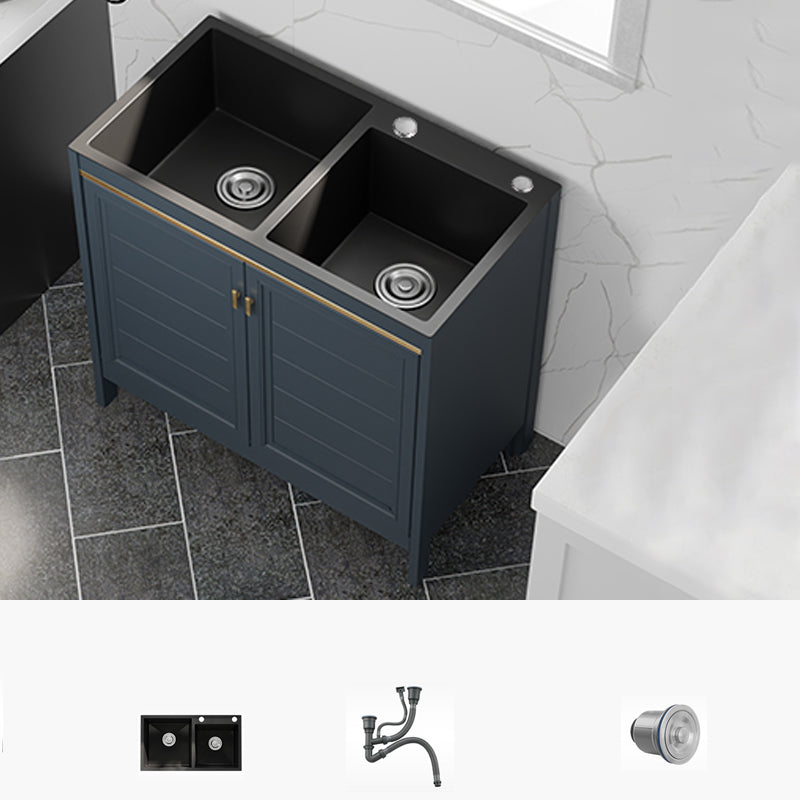 Modern Style Kitchen Sink Stainless Steel All-in-one Kitchen Sink with Drain Strainer Kit