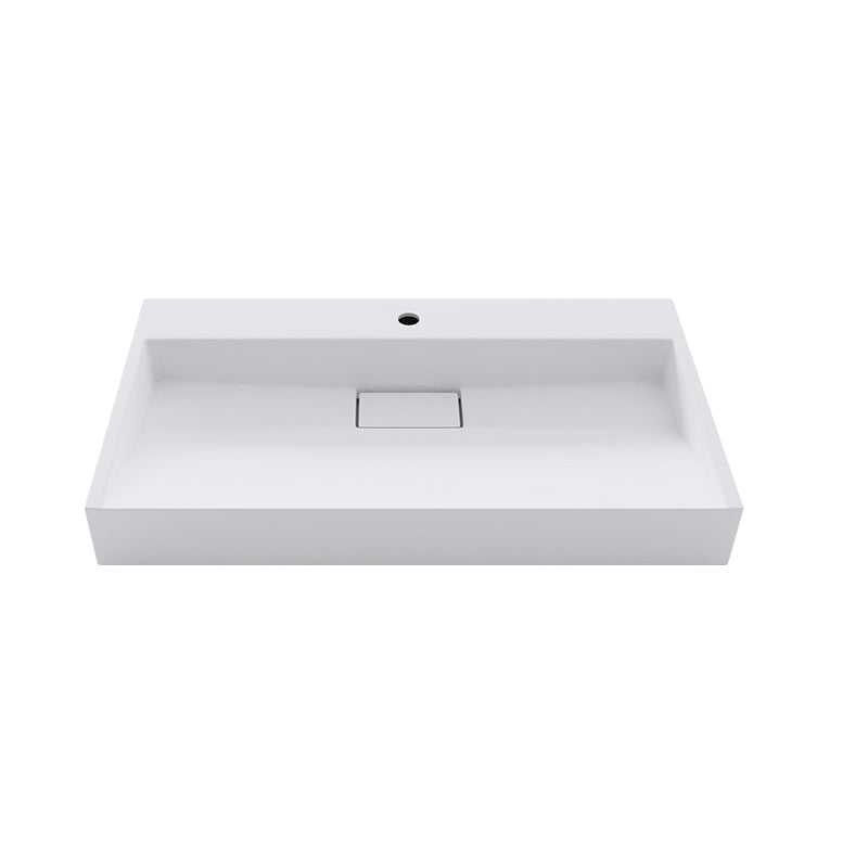 Modern Vessel Bathroom Sink Rectangular Single Faucet Hole Wash Stand(not Included Faucet)