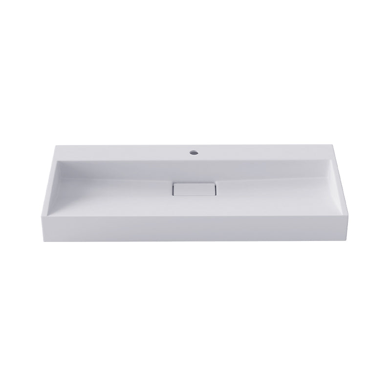 Modern Vessel Bathroom Sink Rectangular Single Faucet Hole Wash Stand(not Included Faucet)