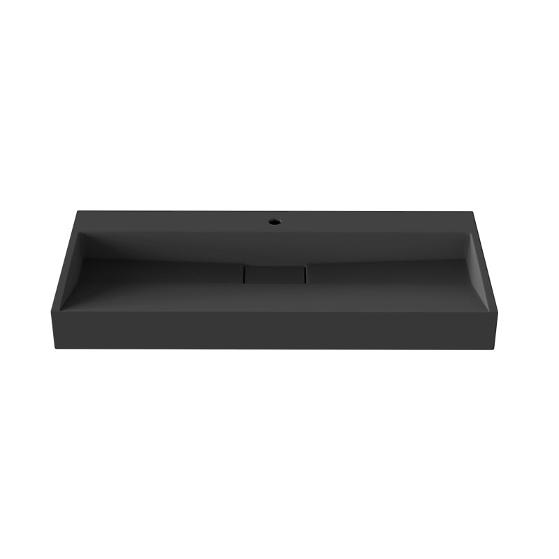 Modern Vessel Bathroom Sink Rectangular Single Faucet Hole Wash Stand(not Included Faucet)