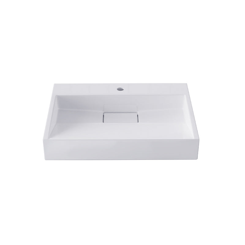 Modern Vessel Bathroom Sink Rectangular Single Faucet Hole Wash Stand(not Included Faucet)