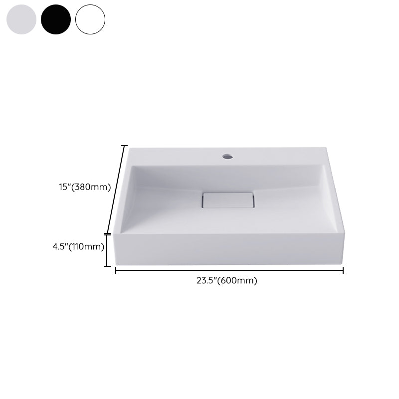 Modern Vessel Bathroom Sink Rectangular Single Faucet Hole Wash Stand(not Included Faucet)