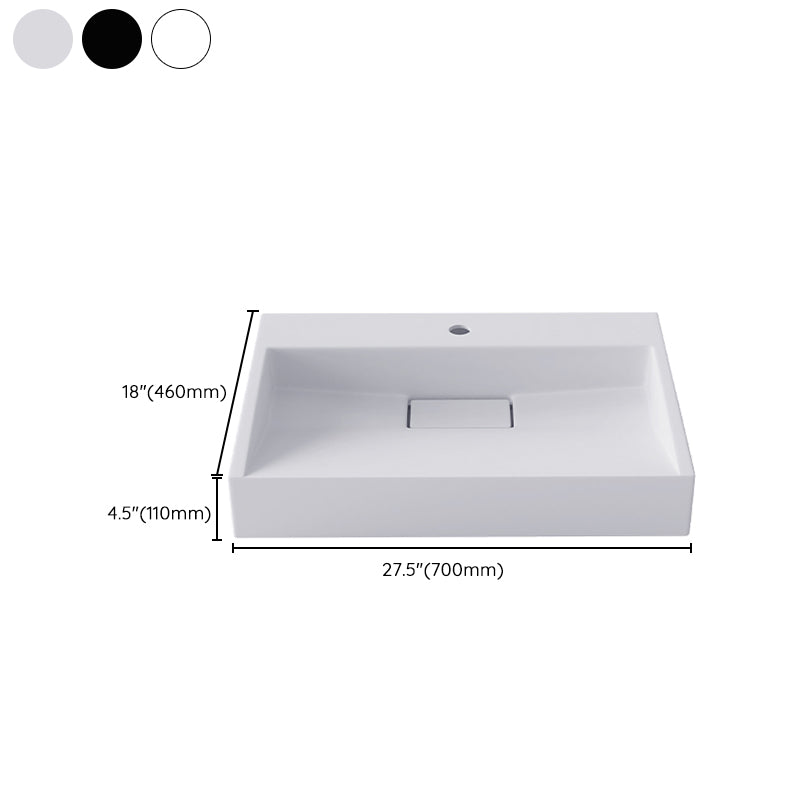Modern Vessel Bathroom Sink Rectangular Single Faucet Hole Wash Stand(not Included Faucet)