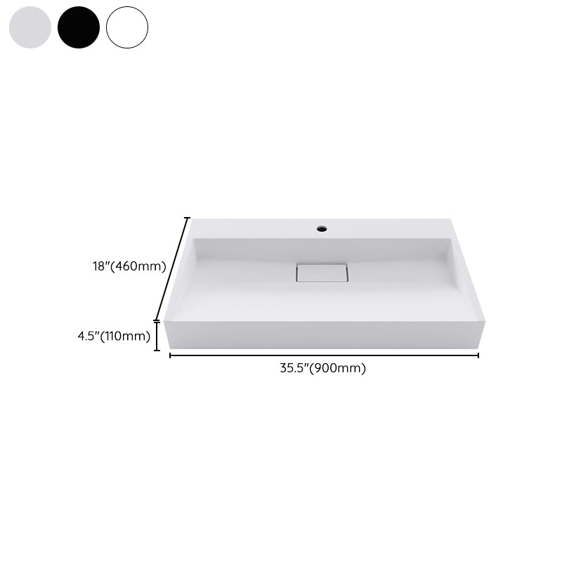 Modern Vessel Bathroom Sink Rectangular Single Faucet Hole Wash Stand(not Included Faucet)