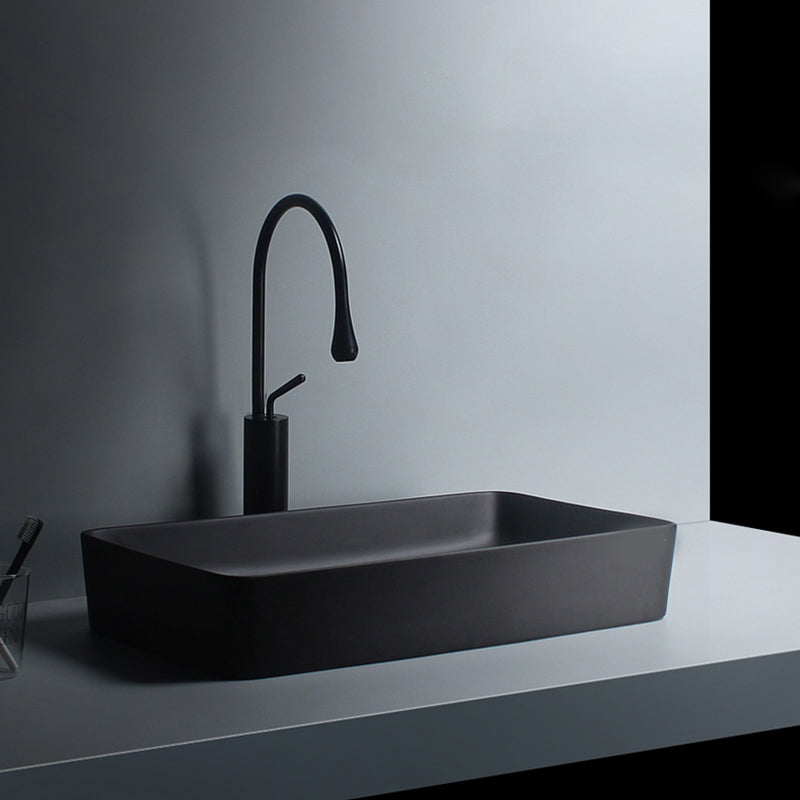 Modern Vessel Lavatory Sink Porcelain with Faucet and Basin Bathroom Sink