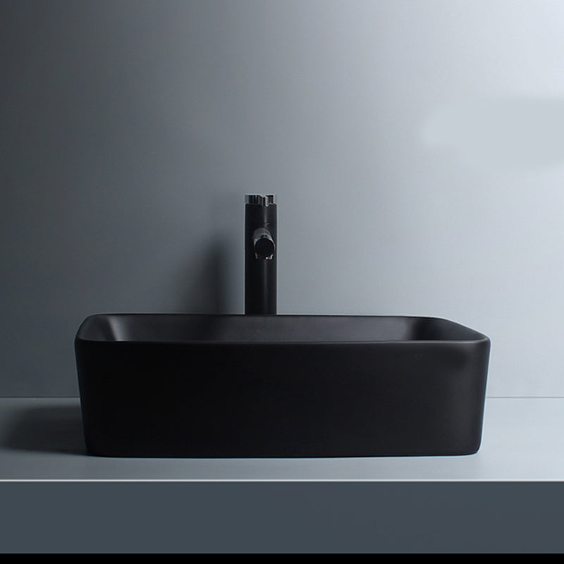 Modern Vessel Lavatory Sink Porcelain with Faucet and Basin Bathroom Sink