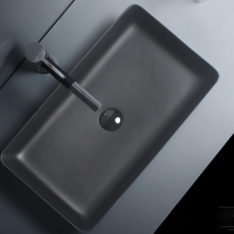 Modern Vessel Lavatory Sink Porcelain with Faucet and Basin Bathroom Sink