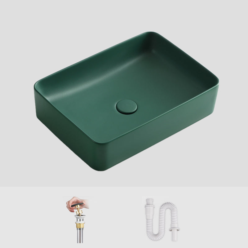 Modern Bathroom Sink Ceramic Oval White Basin Drain Assembly Bathroom Sink