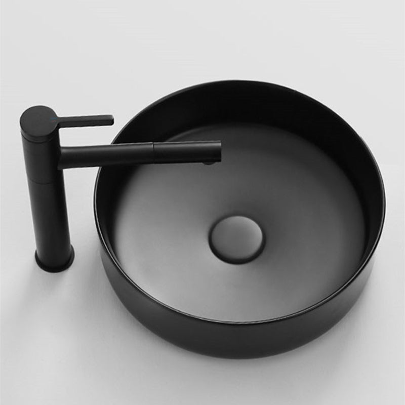 Bathroom Sink Oval Ceramic Basin Bathroom Sink with Drain Assembly