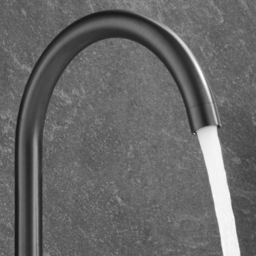 Contemporary Deck Mounted Copper Tub Faucet Low Arc Roman Tub Faucet Set