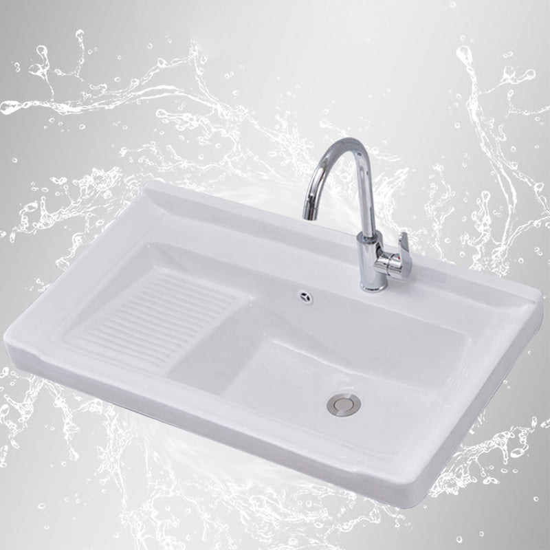 Single Sink Vanity Set Freestanding Rectangle 2 Doors Wood Bath Vanity