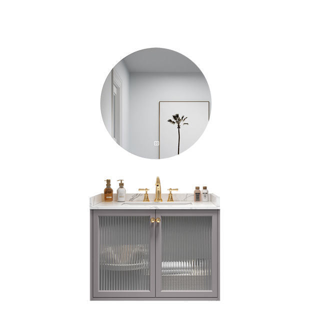 Modern Sink Vanity Wall Mount Solid Color Bathroom Vanity with Drawers