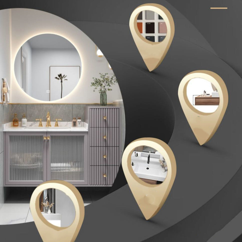 Modern Sink Vanity Wall Mount Solid Color Bathroom Vanity with Drawers