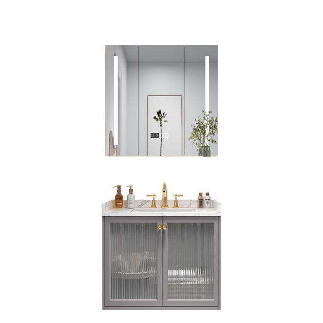 Modern Sink Vanity Wall Mount Solid Color Bathroom Vanity with Drawers