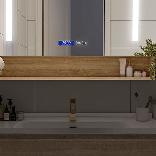 Drawers Bath Vanity Wood Mirror Rectangle Single Sink Wall Mount Vanity Set