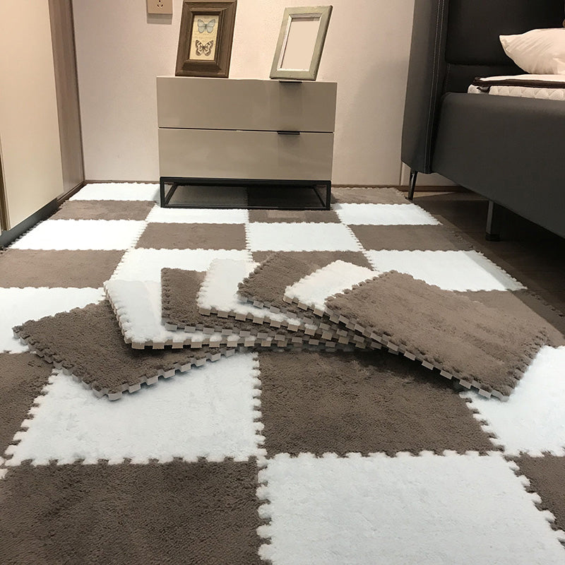 Fade Resistant Carpet Tile Solid Color Interlocking Carpet Floor Tile