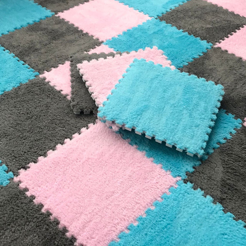 Fade Resistant Carpet Tile Solid Color Interlocking Carpet Floor Tile