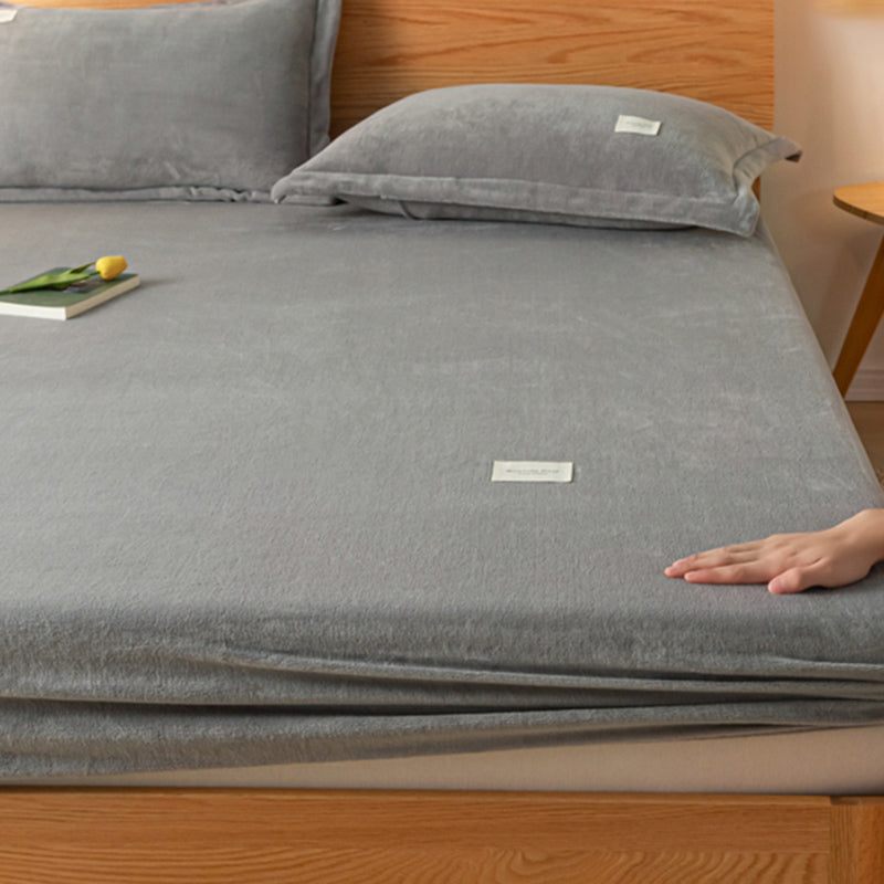 Fitted Sheet Set Flannel Fade Resistant Breathable Fitted Sheet Set