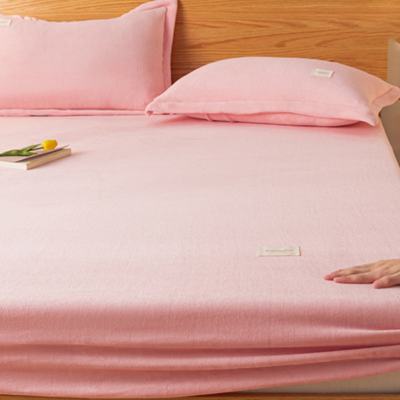 Fitted Sheet Set Flannel Fade Resistant Breathable Fitted Sheet Set