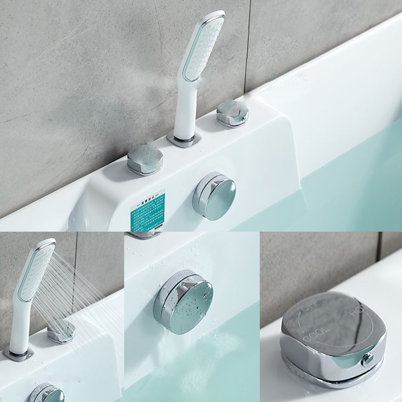 Modern Style Acrylic Bathtub Rectangle Back to Wall Bathroom Bathtub in White