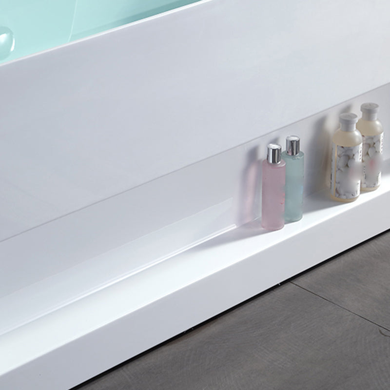 Modern Style Acrylic Bathtub Rectangle Back to Wall Bathroom Bathtub in White