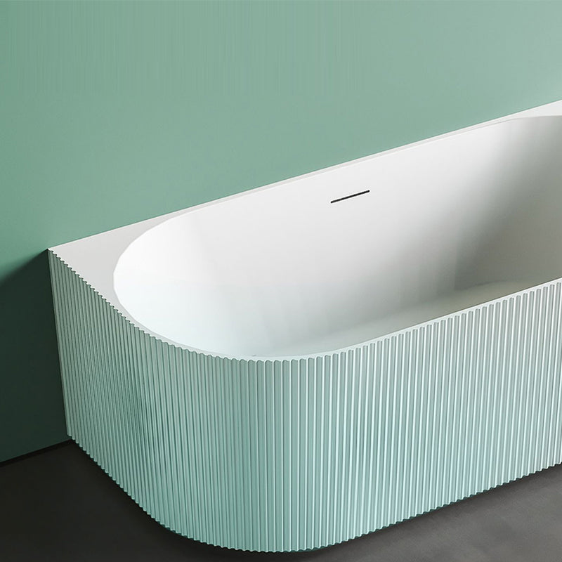 Modern White Acrylic Soaking Bathtub Rectangle Back to Wall Bathtub