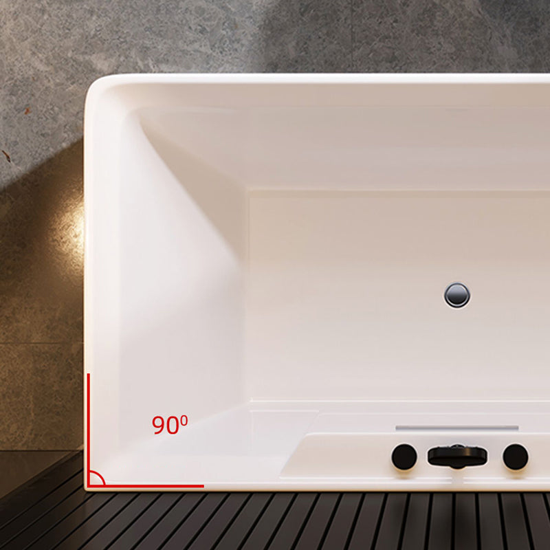 Contemporary Whirlpool / Soaking Bathtub Acrylic Rectangle Back to Wall Bathtub