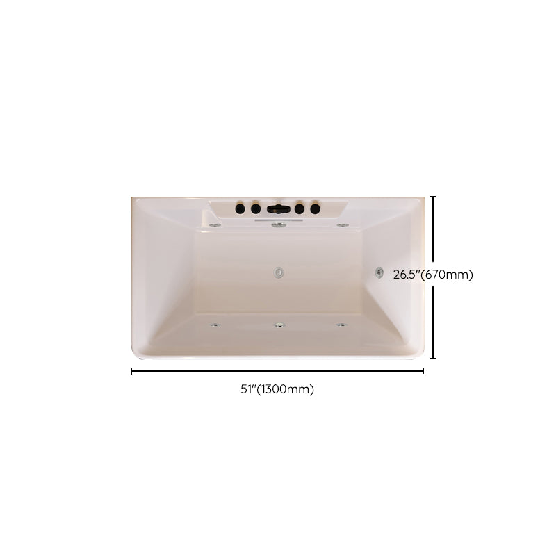 Contemporary Whirlpool / Soaking Bathtub Acrylic Rectangle Back to Wall Bathtub
