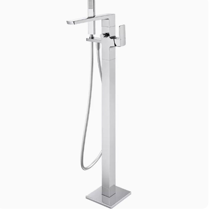 White Freestanding Soaking Bathtub Modern Rectangle Stone Bathtub