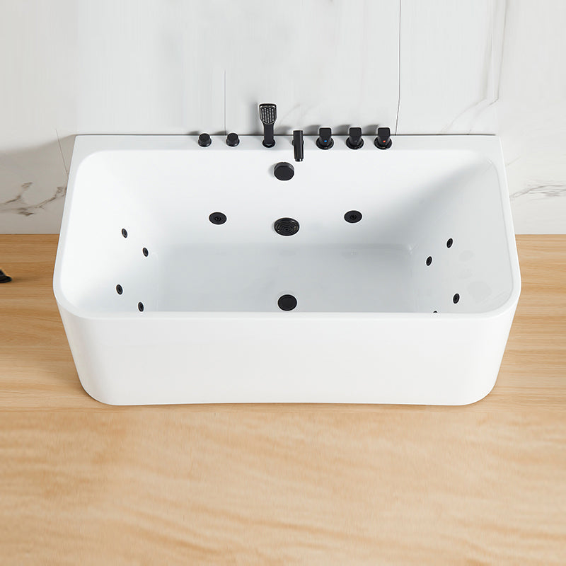 Rectangle Air / Whirlpool Bathtub Modern Back to Wall Acrylic Bathtub