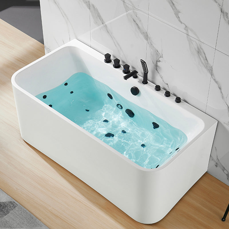 Rectangle Air / Whirlpool Bathtub Modern Back to Wall Acrylic Bathtub