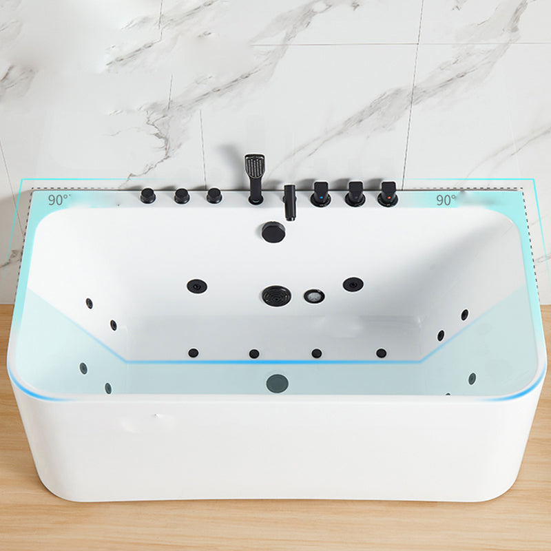 Rectangle Air / Whirlpool Bathtub Modern Back to Wall Acrylic Bathtub