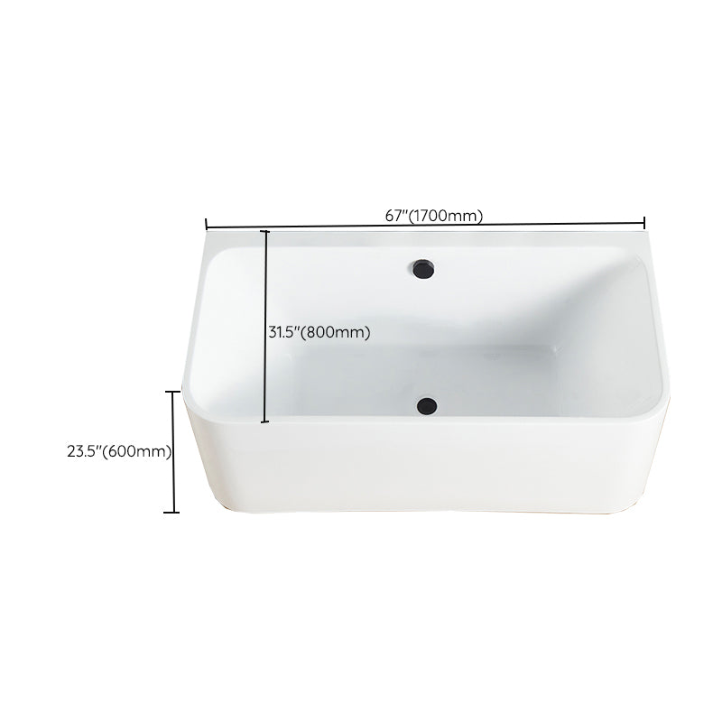 Rectangle Air / Whirlpool Bathtub Modern Back to Wall Acrylic Bathtub