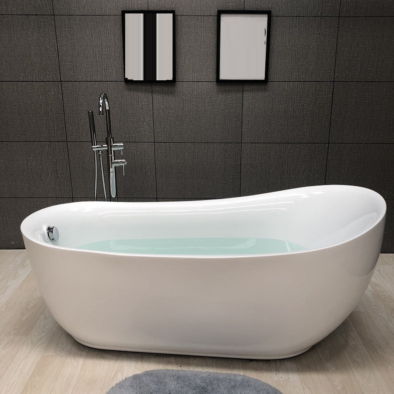 Modern Style Freestanding Bath Tub Acrylic Free Form Bathtub in White