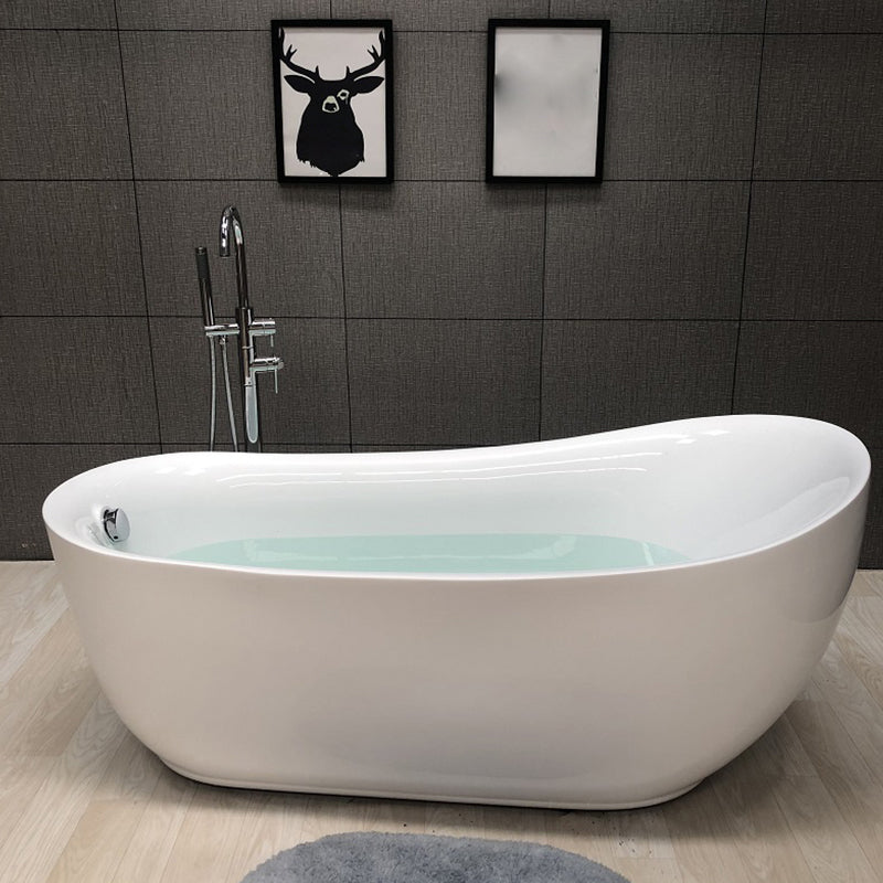Modern Style Freestanding Bath Tub Acrylic Free Form Bathtub in White