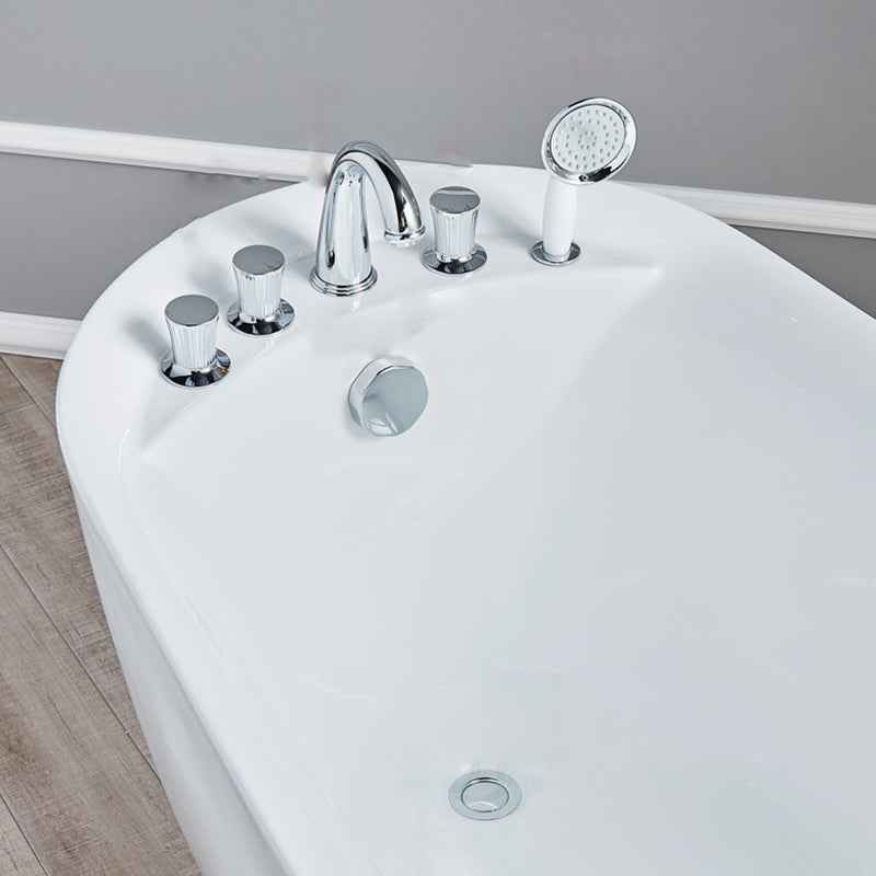 Modern Style Freestanding Bath Tub Acrylic Free Form Bathtub in White